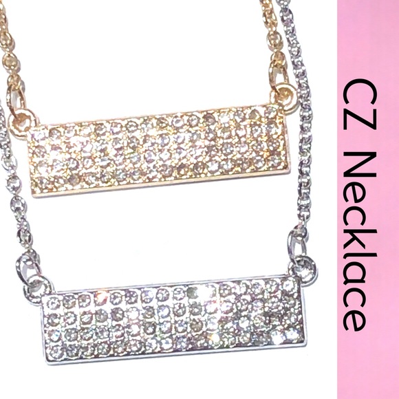 Dainty Pave’ CZ Necklace Gold - Picture 8 of 10